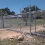 Cantilever Gate on Commercial chain link fence austin tx